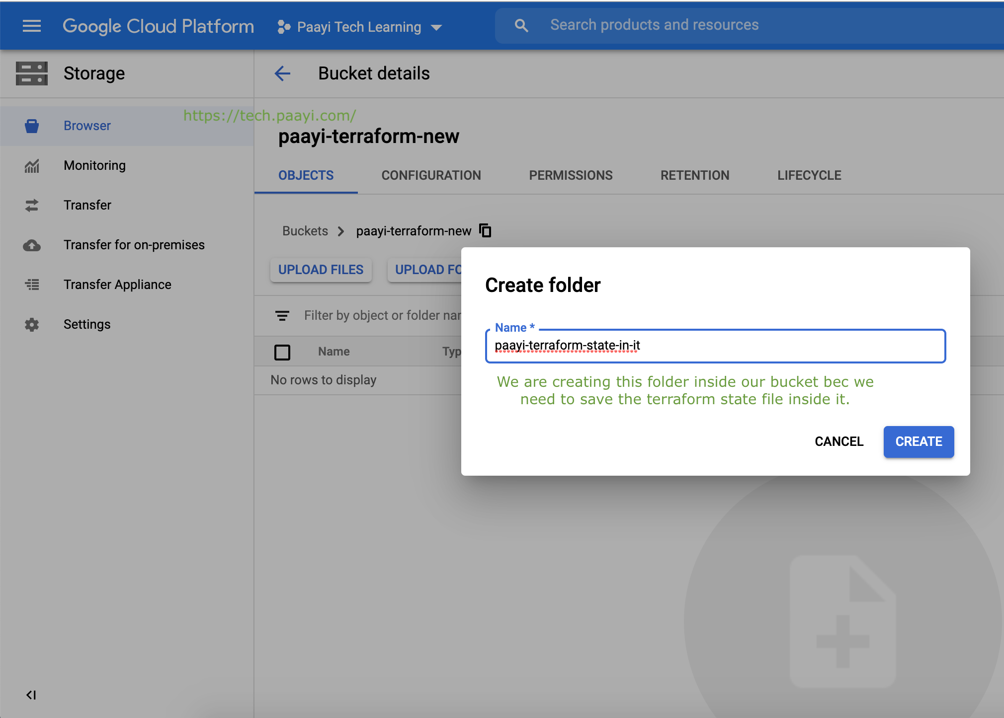 How to Create a Folder inside Google Cloud Storage Bucket? - Sb Collections